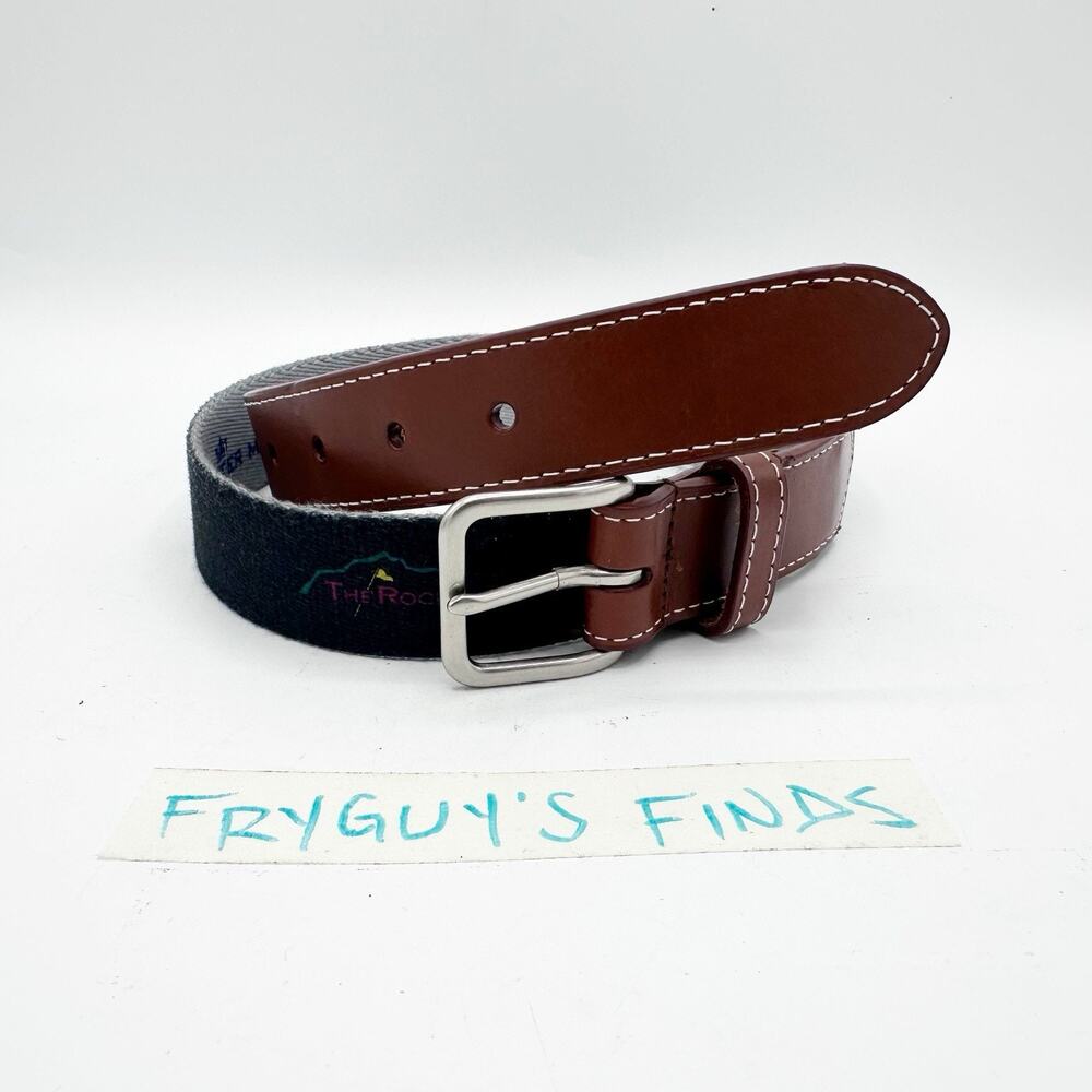 Peter Millar The Rock Private Golf Club Course Belt Size 36 Black USA Made RARE